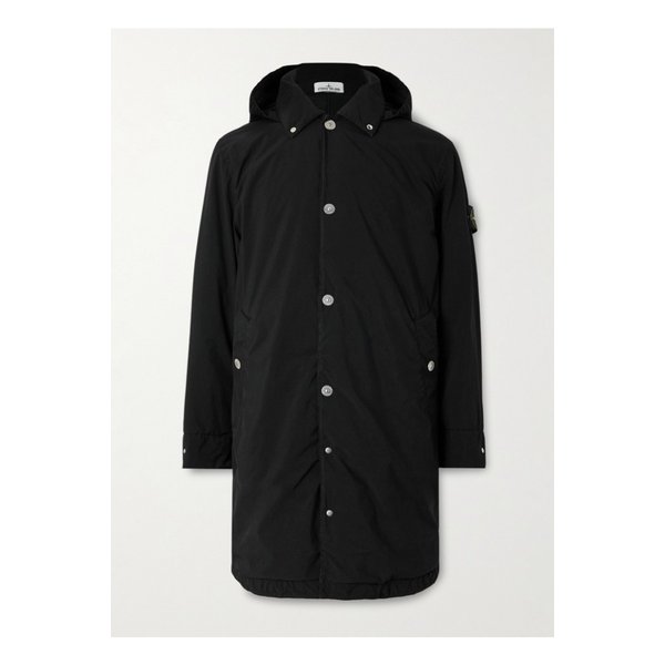 가먼트 다이 로고 아플리케 캔버스 후드 파카 블랙 46376663162906645