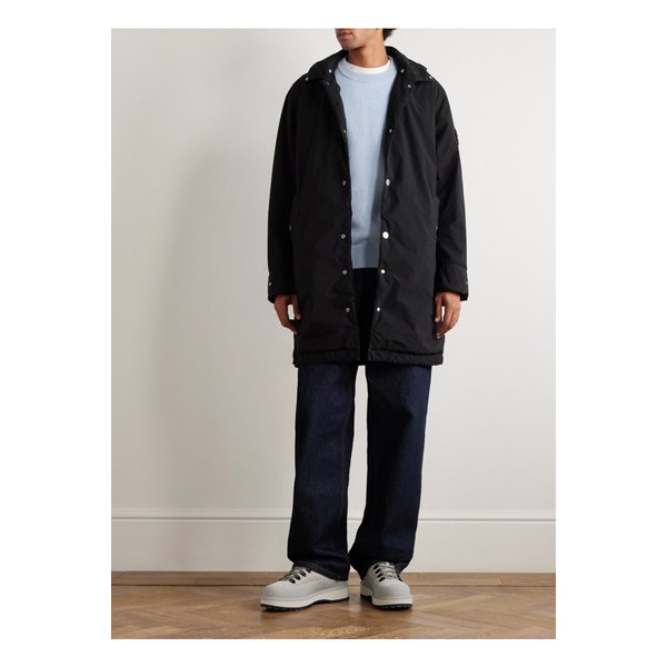 가먼트 다이 로고 아플리케 캔버스 후드 파카 블랙 46376663162906645