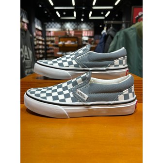 반스 [시흥점] 키즈 스니커즈 컬러띠어리 체커보드 슬립온 (차콜)(VN000D0JRV2)