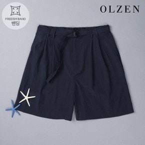 [여성] 밴디드 벨트장식 핀턱주름 반바지 (ZLD2PH2104)
