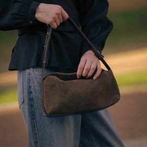 Flap suede bag TIFA02AH02_Dark brown