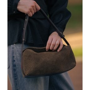 Flap suede bag TIFA02AH02_Dark brown