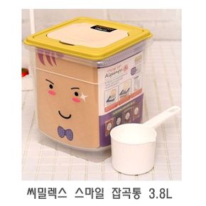 씨밀렉스 스마일 잡곡통 3.8L 쌀통 쌀독 쌀보관통 쌀보관