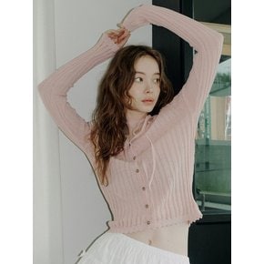 [컬러추가][2color] 198 linen tie knit cardigan