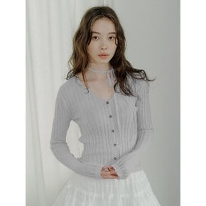 [컬러추가][2color] 198 linen tie knit cardigan