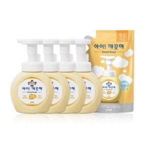 아이깨끗해 거품형 손세정제 순 250ml 용기 x 4개 + 200ml 리필 x 1 핸드워시 핸드솝