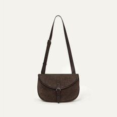 Margo Suede Crossbody Bag Charcoal-Brown