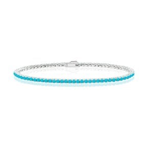 Ice tennis bracelet 2mm (WG) Turquoise (400010)