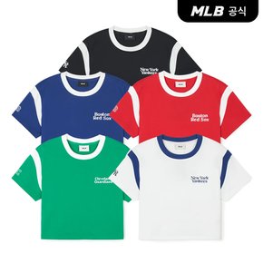[코리아공식] [MLB] 여성 바시티 크롭 반팔 티셔츠 (5 COLOR)