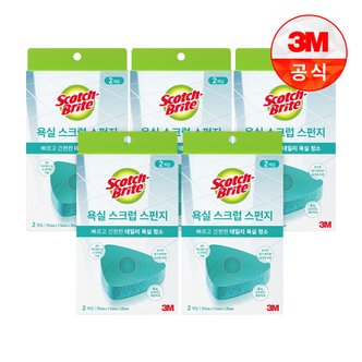 3M 무세제 욕실청소용 스크럽 스펀지패드(2입) 5개