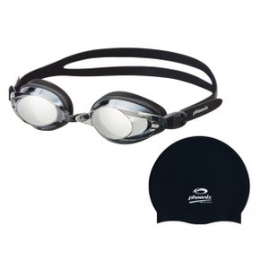 미러수경 PN-702M_블랙 + 실리콘수모_블랙 SET