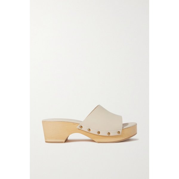 에이디 바비 스터드 가죽 플랫폼 클로그 38063312418417629