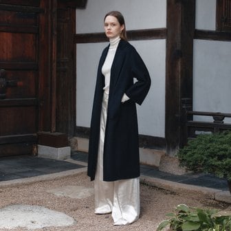 뮤제 [Cashmere 30%] MAGOT Cashmere Blended Handmade Coat_Royal navy