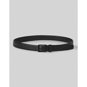 Matt square leather belt_Black