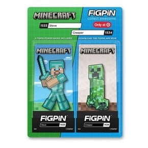 FiGPin Minecraft 2pk - 스티브와 크리퍼, FiGPiN 인형