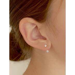 [연말 스페셜 6mm+10mm 진주귀걸이 증정][925 silver] Two way clear earring