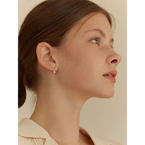 [연말 스페셜 6mm+10mm 진주귀걸이 증정][925 silver] Two way clear earring