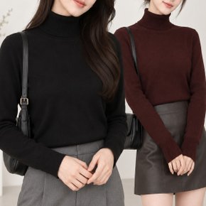 여성 겨울 터틀넥 니트 목폴라 긴팔티 따뜻한 데일리 이너웨어 기본티
