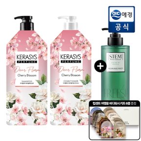 디어플로라 체리블라썸 샴푸/린스 1.5L x 2개+탈모증상완화 스템루텐스샴푸500ML까지~