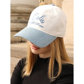 CALIS IVORY/VINTAGE BLUE BALL CAP