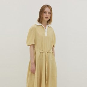 Knit Collar Dress_LIGHT YELLOW