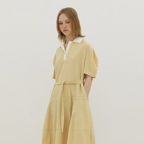 Knit Collar Dress_LIGHT YELLOW