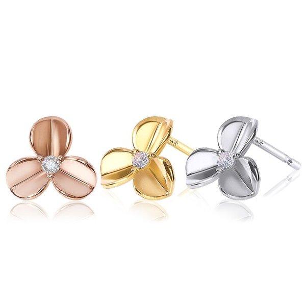 14k G.F 띠에르 클로버 귀걸이 EA2948