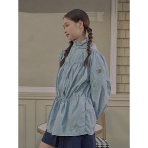 SHIRRED RIBBON WINDBREAKER_Blue