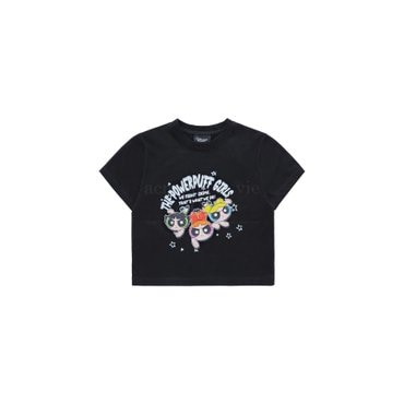 아크메드라비 The Powerpuff Girls x acmedelavie crayon crop t-shirts BLACK  PPG크레용 크롭 SSCYPG-BLK