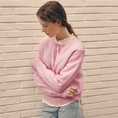 MOHAIR WOOL BLENDED KNIT PINK