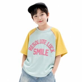 주니어 남아 스마일 레터링 캐주얼 티셔츠