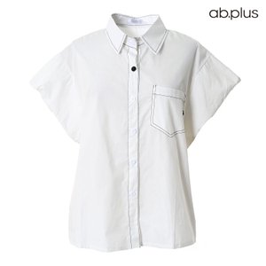 ab.plus 셔츠 카라 스티치 반팔 블라우스 (LSY2MBB1A)