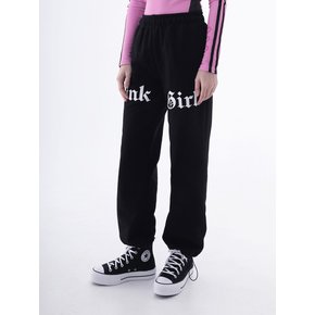 1 0 punk girl jogger pants - BLACK