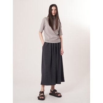 애스플래폼 AU52PT33 F 와이드 크롭 팬츠_멜란지그레이