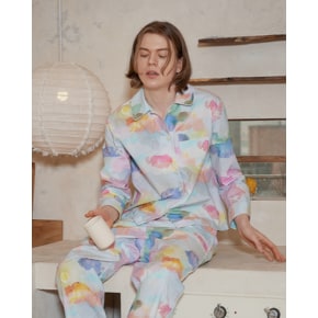 Watercolor  Sky Cotton Pajama Set