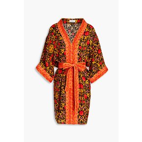 Floral-print crepe tunic 블랙 1647597285066089