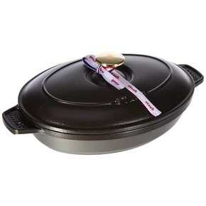 staub 스타우브 오벌 핫플레이트 블랙 23cm 양손 홀로- 냄비 IH대응 일본