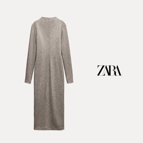 자라 ZARA 여성 원피스 ZW 컬렉션 긴팔 울 블렌드 하이넥 미디 드레스