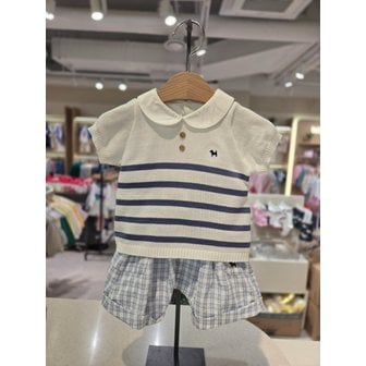 블루독베이비 [파주점] (BL)   니트 반소매 상하세트  4531361010