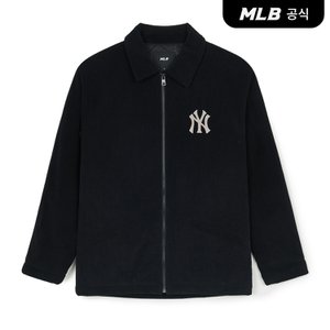 MLB [코리아공식] 코듀로이 바시티 집업 셔츠 NY (Black)