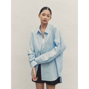 UNISEX OVERSIZED-FIT LOGO SHIRT BLUE MBDFTO011BL