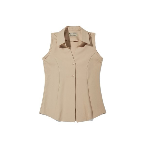 테일러드 슬리브리스 셔츠_베이지