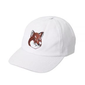 메종키츠네 CAP 6P LARGE FOX HEAD EMBROIDERY (HU06118WW0007-WHP101) (라지 폭