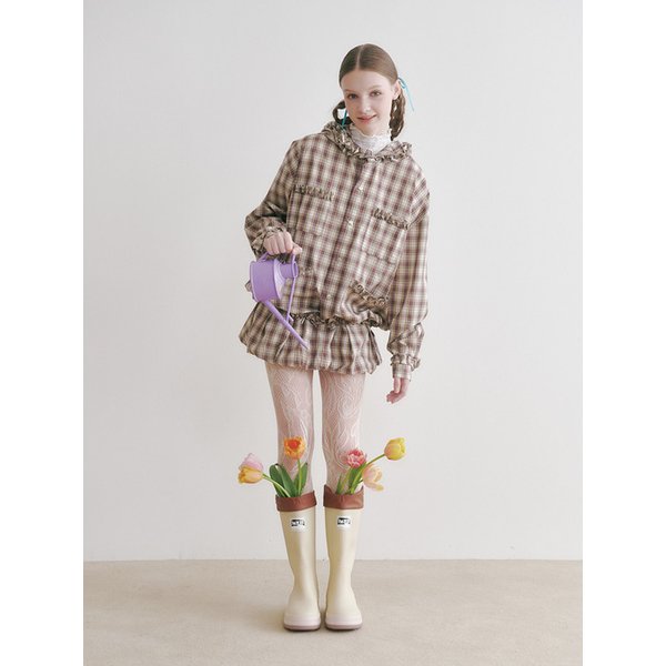 Hazel Checked Volume Skirt