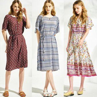 엘루아 [예스트린] 썸머 바캉스 휴양지 레이온 원피스 3종택1