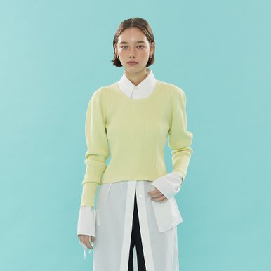 Volume Sleeve Knit_L/YELLOW