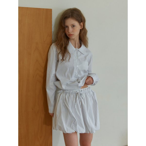 ANC BALLOON FIT STRIPED SKIRT _WHITE