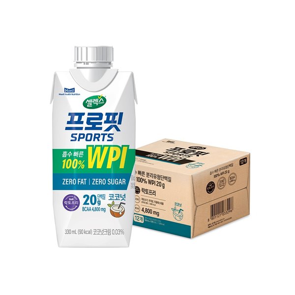 프로핏 스포츠 웨이프로틴 드링크 코코넛 330ml x 12개입