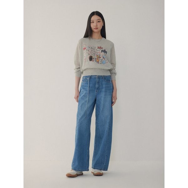 [리오더, BASQUIAT] 그래픽 라운드넥 풀오버_라이트 그레이 71162503C5