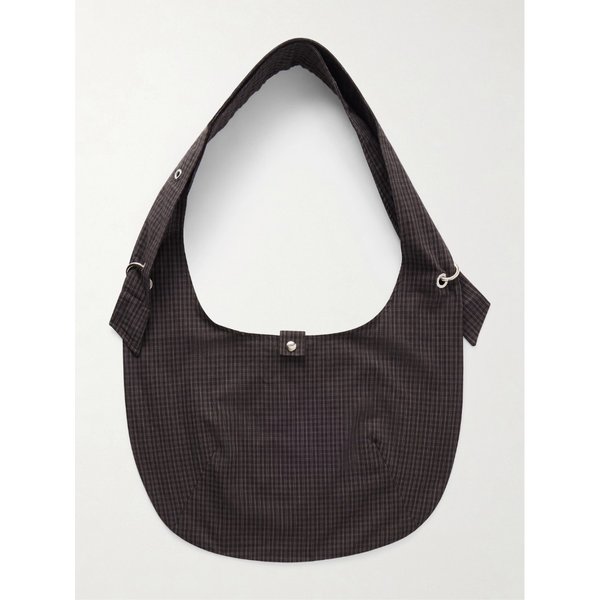 엠에프펜 아이렛 체크 코튼 리넨 블렌드 캔버스 숄더백 46376663162965640